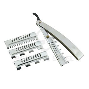 Rasoir de coiffure professionnel en acier inoxydable de qualité supérieure avec quatre guides de texturation – Outil de dégradé lisse - Product Image 2