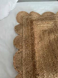 Bohemian Style Jute Area Rug Novelty Shape Flat Pile Non Slip Living Room Floor Mat Organic Material Hand Braided - Product Image 3