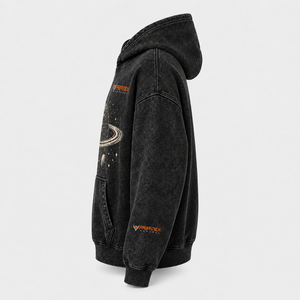 Sudadera con Capucha Unisex Premium Personalizada, Lavado Ácido, de Gran Gramaje, con Pedrería, Estilo Grunge Urbano, Desgastada, con Bajo sin Rematar y Gráficos Vintage - Product Image 6