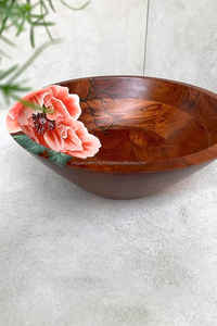 Tazón de madera al por mayor, tazón para servir ensalada, tazón para servir ensalada de madera acabado a mano de nuevo diseño de fabricante al por mayor - Product Image 5