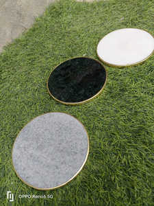 Hot Sale High Quality Luxury Eco-Friendly <b>Round</b> 4mm Thick Stone <b>Placemat</b> for Drinks Wedding Home From India - Product Image 3