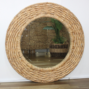 Top Rated Handmade Eco-Friendly Minimalist Water Hyacinth <b>Mirror</b> Round Woven Frame <b>Wall</b> Hanging <b>Decorative</b> for Anniversary - Product Image 3