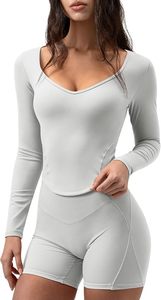 Camiseta de Yoga de Manga Larga Reversible y Resistente a las Arrugas para Mujer, Fabricante Personalizado OEM ODM, Ropa Deportiva de Compresión para Gimnasio - Product Image 3