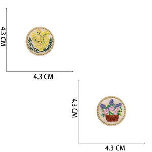 แพทช์ปักลายดอกไม้แบบรีดติดผ้า PVC ลายดอกไม้สไตล์วินเทจ รูปดาวกลม สำหรับตกแต่งเสื้อผ้า กระเป๋า DIY - Product Image 5