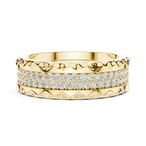 Bague d'éternité minimaliste unisexe en diamant de culture taille brillant, plaqué or jaune 18 carats et rhodium, pour fiançailles, mariage et occasions spéciales - Product Image 4