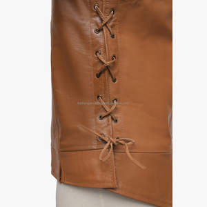 Chaleco de Cuero Marrón de Alta Calidad, Formal, Transpirable, Hecho a Mano, con Cordones en Ambos Lados, Servicio OEM - Product Image 4