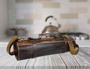 Estuche de Cuero de Lujo para Cuchillos de Chef con Logotipo Personalizado, Protección a Prueba de Olores, Almacenamiento Profesional para Utensilios de Cocina LSKR-0068 - Product Image 3