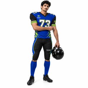 Uniforme Personalizado de Fútbol Americano para Adultos Unisex, Jersey Sublimado, Pantalones de Spandex/Poliéster, Transpirable, Antibacterial, Cuello en V - Product Image 1