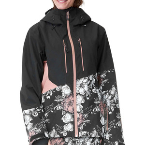 Veste de snowboard imperméable pour femme, imprimé floral, coupe-vent, manteau de ski d'hiver, isolée thermiquement, vêtements de sport de montagne pour l'extérieur - Product Image 4