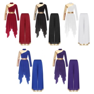 Vestido de traje de <span class=keywords><strong>baile</strong></span> de alabanza de adoración para mujer y pantalones de pierna ancha Ropa de <span class=keywords><strong>baile</strong></span> trajes de <span class=keywords><strong>baile</strong></span> lírico danza lírica contemporánea - Product Image 1