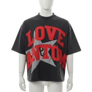 T-shirt en coton noir surdimensionné pour homme, manches courtes, col rond, couleur unie, tricot jersey, coupe épaules tombantes - Product Image 3