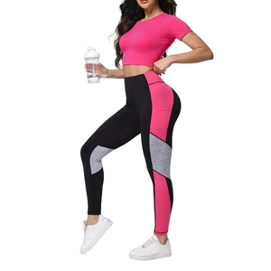 Ensemble de yoga haut de gamme, tenue de sport sans couture de haute qualité, respirante et extensible, vêtements de sport pour femmes, vente en gros - Product Image 1