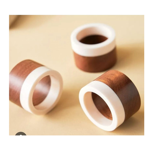 Porte-serviettes élégant en bois et résine, design personnalisé pour des dîners élégants, mariages, accessoires de table d'hôtel - Product Image 5
