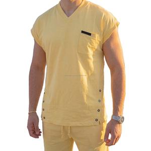 Conjunto de Pantalones Cortos Casuales de Verano para Hombre con Camiseta de Manga Corta y Cuello Redondo, Ropa Personalizada, Proveedor OEM - Product Image 3