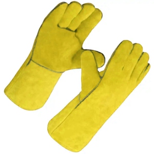 Top-Ranked Red Cowhide Split Leather Construction <b>Gloves</b> Reflective Safety Heavy Duty General Purpose Flexible Welding Work Hot - Product Image 6