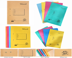 Carpeta de Archivo A4 a Color con Cierre Metálico, Carpeta de Documentos de Cartón Manila, Fácil de Etiquetar, para Oficina y Escuela - Product Image 1