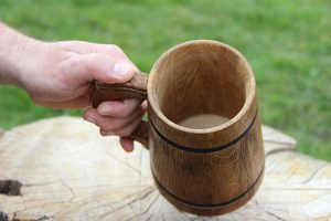 Premium Quality Polished Handmade Natural Wood Eco-Friendly Mug Tankard for Cold Drinks Beer Coffee Tea Stylish Dining - Product Image 3