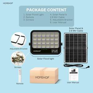 Projecteur solaire Homehop pour extérieur, 650 watts, automatique, étanche, sans fil, lampe murale LED solaire pour maison, jardin, patio - Product Image 6