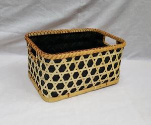 Cesta de bambú artesanal natural 2023 más vendida en patrón caro para almacenamiento y decoración del hogar y la cocina hecha en Vietnam - Product Image 3