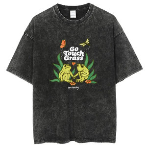 T-shirt vintage à motif tête de mort et fantôme, délavé à l'acide, pour homme, style Y2K rétro, unisexe, 100% coton, streetwear essentiel, doux, confortable, décontracté - Product Image 1