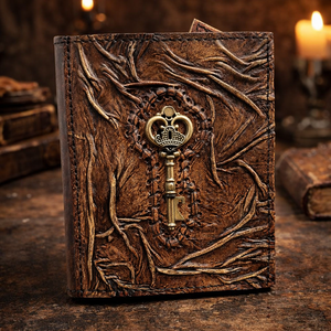 Diario de Cuero Marrón Vintage al por Mayor con Cierre Metálico y Llave Central - Diario en Blanco Antiguo para Regalos Premium - Product Image 1