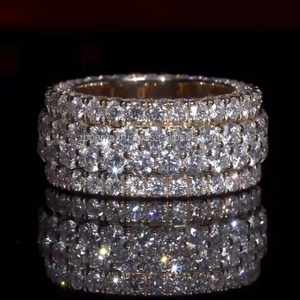 High Quality 925 Sterling Silver Men's Finger <b>Ring</b> Custom VVS Moissanite Brilliant Cut Prong Setting <b>Pop</b> Hip Hop Style Fine - Product Image 1