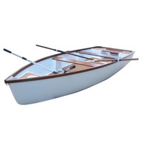 Perahu Karet OMH K232 11.5 kaki Ramah Lingkungan Berbahan Komposit Kayu Putih dengan Aksen Kayu Jati, Ringan, Tahan Lama, untuk Memancing dan Mendayung