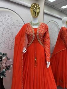 Vestido de seda de diseñador más popular con koti bordado, dupatta con lentejuelas, conjunto de vestido indio étnico para fiesta. - Product Image 2