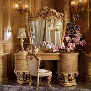 Offre Spéciale : Ensemble de Chambre Emma Luxe Classique, Cadre de Lit Capitonnée Dorée Sculptée, Style Européen Élégant - Product Image 3