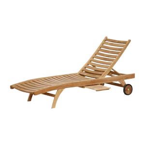 Chaise longue pliante en teck massif, style moderne, pour jardin, piscine, plage, mobilier de jardin - Product Image 3