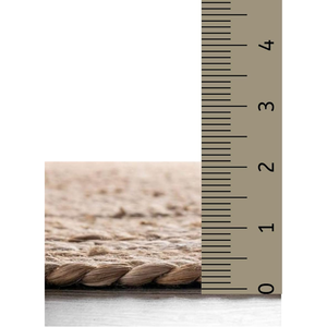 Square Rattan Bohemian <b>Rug</b> with <b>Scalloped</b> Edge Natural Color Handwoven Floor Mat Two Handles Eco-Friendly Tassel Fringe - Product Image 3