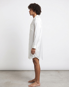 Silk Satin Long Sleeve <b>Nightshirt</b> Dress <b>Men</b> Button Up Turn Down Collar Satin Long Shirt <b>Men's</b> - Product Image 3