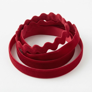 Crimson <b>Red</b> 15mm Ric Rac Velvet Edge for Theatre Wardrobes Holiday Table Styling Folk Dance <b>Costumes</b> Textile Decoration OEM - Product Image 5