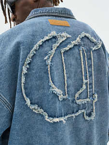 Veste en jean indigo foncé de qualité supérieure |   Vêtements d'extérieur en jean classiques pour hommes minimalistes - Product Image 4