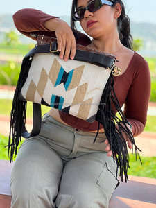 Nouveau sac à main de couverture selle élégant occidental bracelet en cuir usiné sacs latéraux aztèques de haute qualité sac sculpté à la main coloré Vintage - Product Image 3