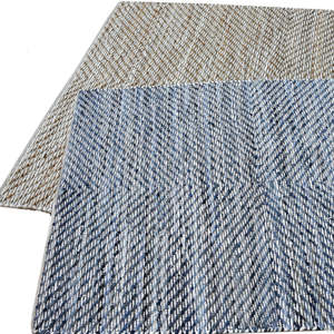 Tapis rectangulaire en polyester recyclé tissé à la main, style classique, motif chevron, poils plats, écologique - Product Image 1
