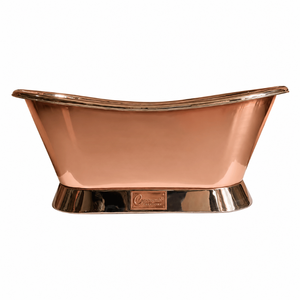 Bañera Independiente Moderna de Lujo en Cobre con Acabado en Oro Rosa Pulido |   Elegante Bañera de Hidromasaje Profunda para un Baño de Lujo - Product Image 1