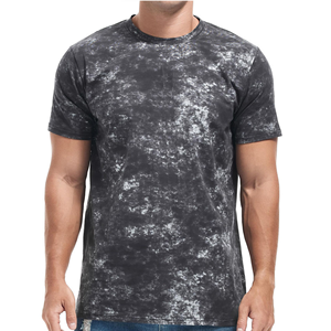เสื้อยืดคอกลมแขนสั้นผู้ชายลายมัดย้อม ทรงปกติ สวมใส่สบาย ผลิตจากผ้าฝ้ายเจอร์ซีย์ถัก 100% ดีไซน์ลายพิมพ์ - Product Image 1