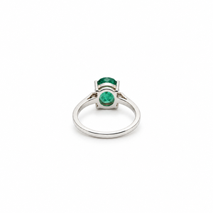 Anillo Ovalado de Esmeralda con Aspecto de Lujo |   Joyería de plata de ley hecha a mano con gemas verdes, colección de diseñador, al mejor precio - Product Image 5