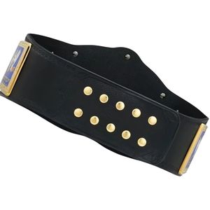 Ceinture de champion WWE avec sangle noire et design doré, titre personnalisable pour les fans et les collectionneurs - Product Image 3
