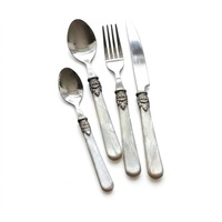Service de couverts de luxe en argent sterling Victorien Edwardien antique, avec manche orné de nacre et motif poisson gravé, compatible lave-vaisselle