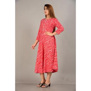 AARTI FASHION CASUAL SALWAR SUIT Silhouette ample Respirant Élément de mode simple Col bijou Manches trois quarts pour le quotidien - Product Image 2