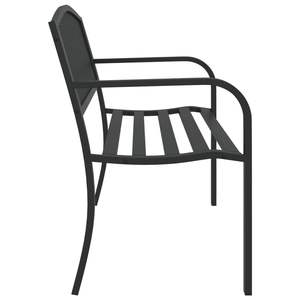 Banc de jardin en acier noir durable avec revêtement poudré, banc de patio standard - Product Image 5