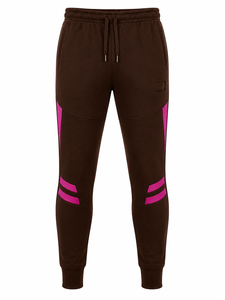 Custom Brown <b>Pink</b> Hooded <b>Tracksuit</b> Set for Men Full Zip Jogger Sportswear OEM Wholesale Activewear - Product Image 5
