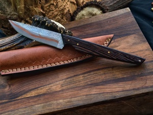 Couteau à steak et à éplucher ambidextre, style japonais, en acier Damas cuivré, entièrement forgé, finition haute brillance, fabrication artisanale sur mesure, OEM ODM - Product Image 5