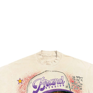 T-shirt homme à manches courtes 100 % coton, coupe classique, col roulé, imprimé sérigraphié graffiti, uni et formel - Product Image 2