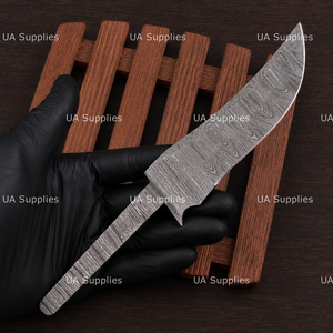 Cuchillo de Caza Industrial Personalizado OEM de UA Supplies, Hoja de Acero de Damasco con Punta Caída, Grosor de 0.5mm, 9in/Longitud Total Personalizada - Product Image 5