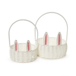 Rattan <b>Easter</b> <b>Basket</b>, Bunny <b>Gift</b> <b>Basket</b> with Ears from Natural Rattan for Egg Hunt, Party Favors & Kids Room Decor - Product Image 5