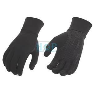 Gants de course au design sportif pour hommes, en polyester chaud, résistants à l'eau, doublure douce, antidérapants, tissu durable, gants de course sportifs - Product Image 1