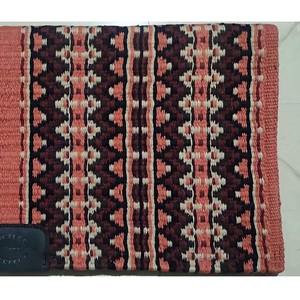 Tapis de selle pour cheval en laine mélangée tissé à la main, motif géométrique occidental, corail, noir, crème, motif aztèque, équipement équestre LLT - Product Image 2